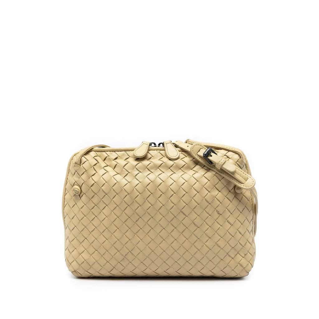 Bottega Veneta Nappa Intrecciato Nodini Crossbody Yellow Leather Very good condition - Front View