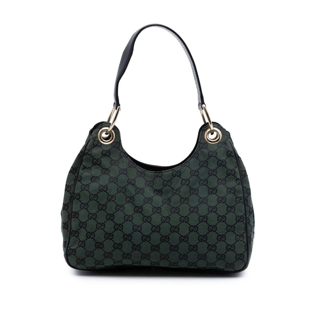 Gucci GG Canvas Colbert Shoulder Bag Green Very good condition - Front View