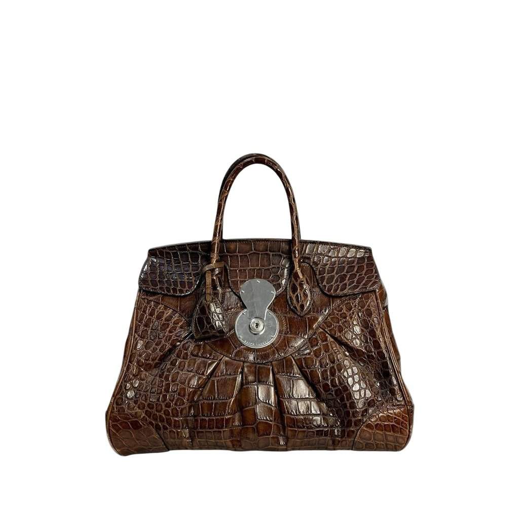 Ralph Lauren Ralph Lauren Ricky 33 Top Handle Bag Pre-owned Brown Leather Good condition - Front View
