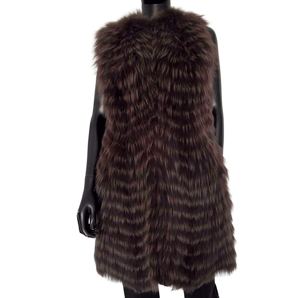 Christian Dior Christian Dior Sleeveless Faux Fur Coat Size 38 - Excellent pre-owned Black Good condition - Front View