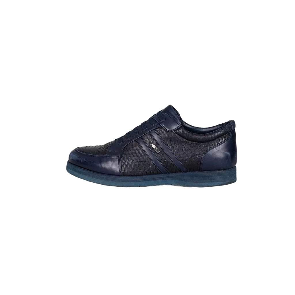 Zilli Zilli Blue Lambskin Leather Sneakers EU43.5 Pre-owned Blue Leather Good - Front View