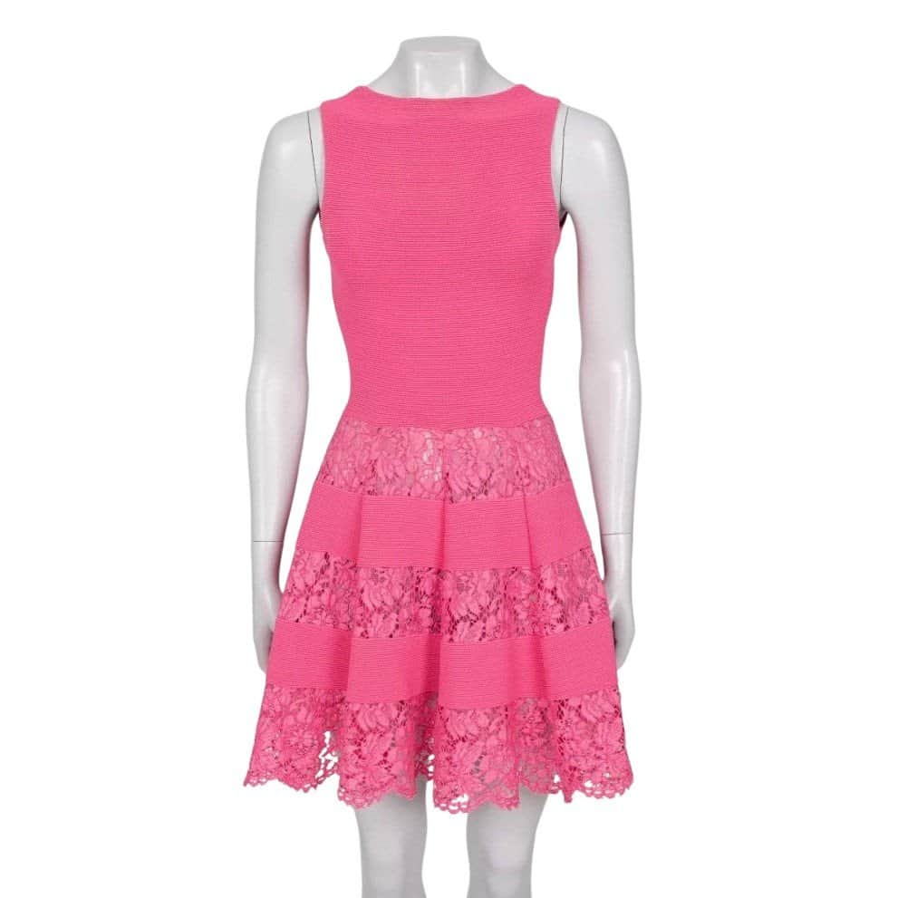 Valentino Valentino Pink Lace Detail Dress - Size XS Pre-owned Pink Lace Good condition - Front View