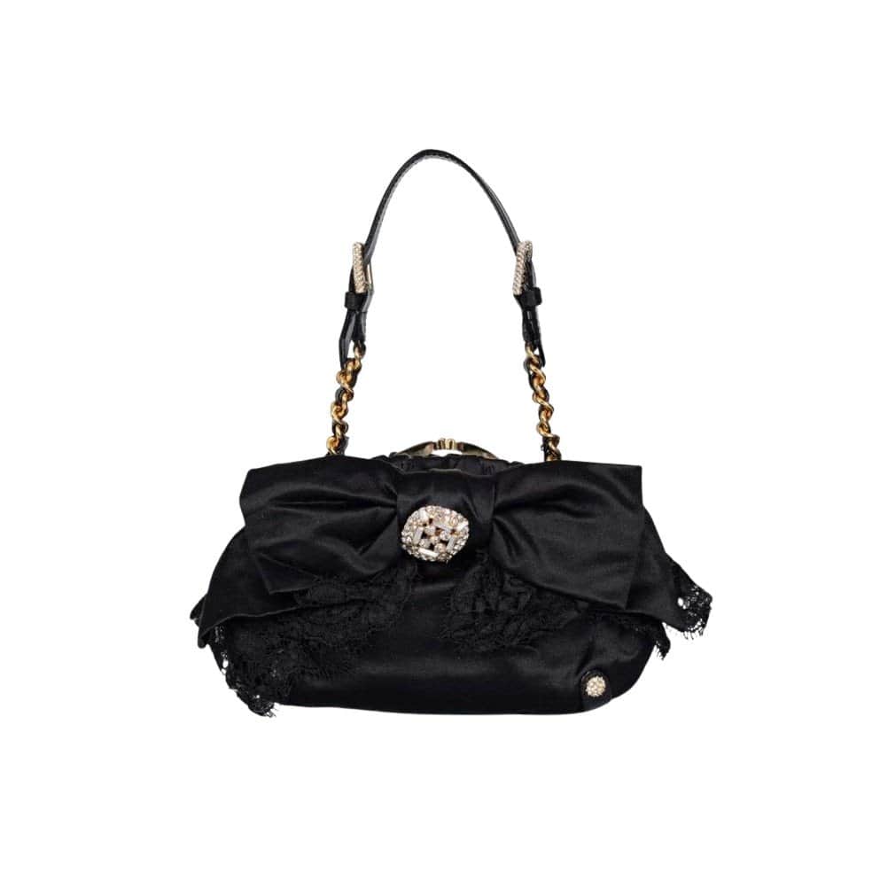 Dolce & Gabbana Dolce & Gabbana Black Textile Crystal Clutch Pre-owned Black Good condition - Front View