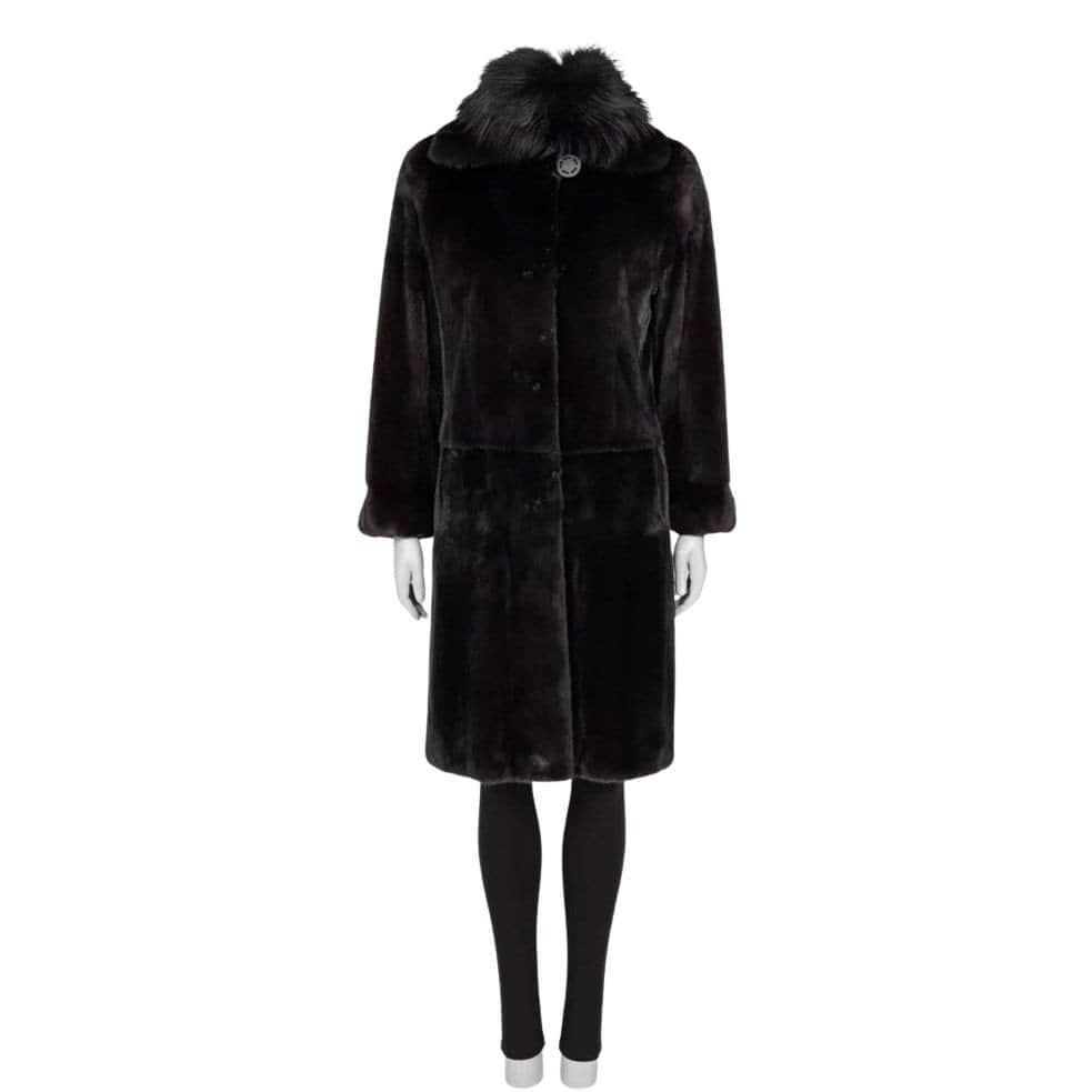 Unsigned Amato Luxurious Brown Coat - Size S/IT 40 pre-owned Brown Good condition - Front View