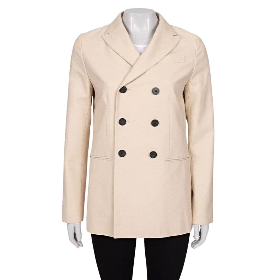 Christian Dior Christian Dior Beige Double-Breasted Jacket Size 36/S Pre-owed Beige Silk Good condition - Front View