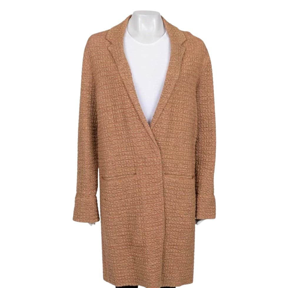 Sonia Rykiel Sonia Rykiel Brown Mixed Knit Button-Up Cardigan, Size S pre-owned Brown Good condition - Front View
