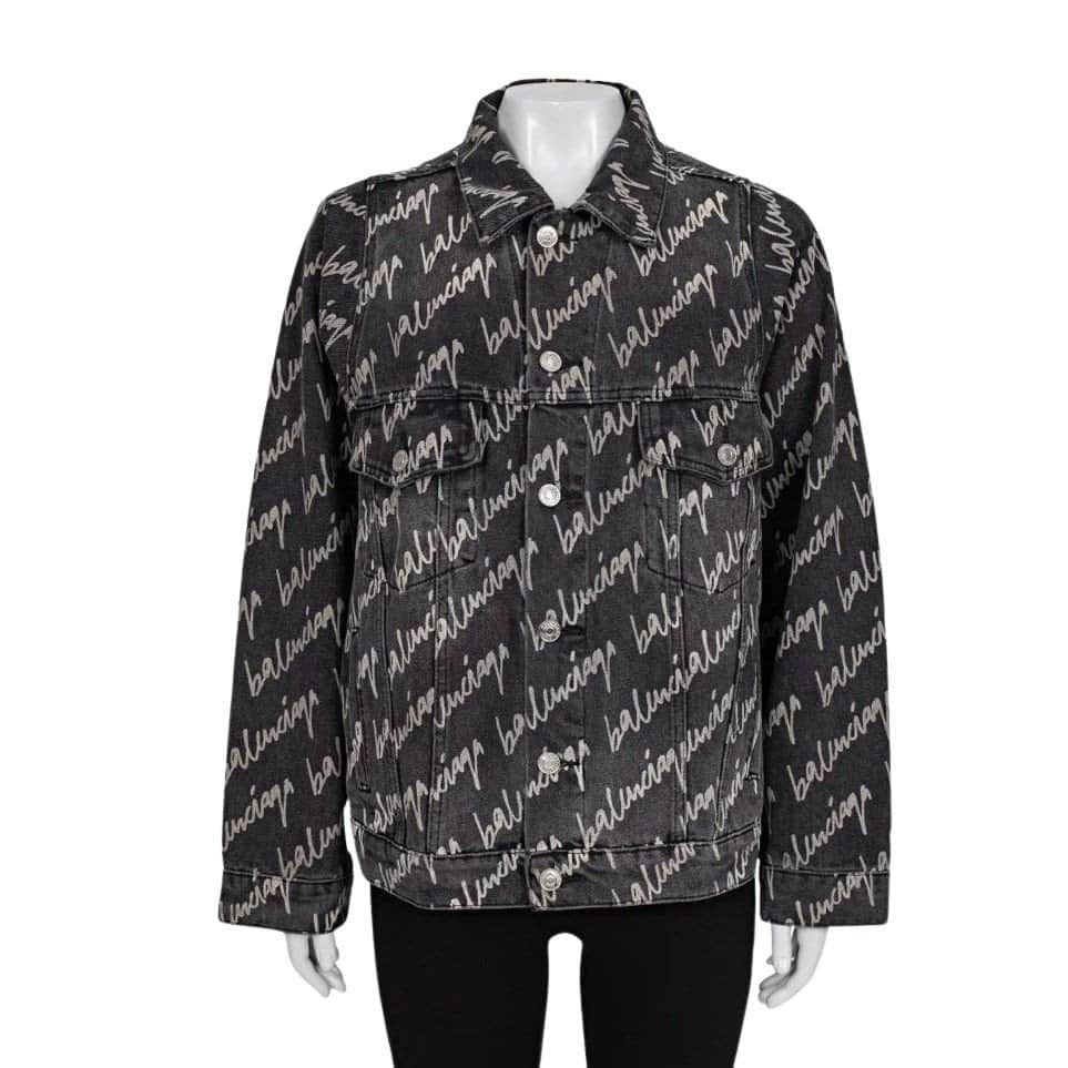 Balenciaga NWOT Balenciaga Black Oversized Denim Jacket IT38/XXS pre-owned Black Denim Never worn - Front View