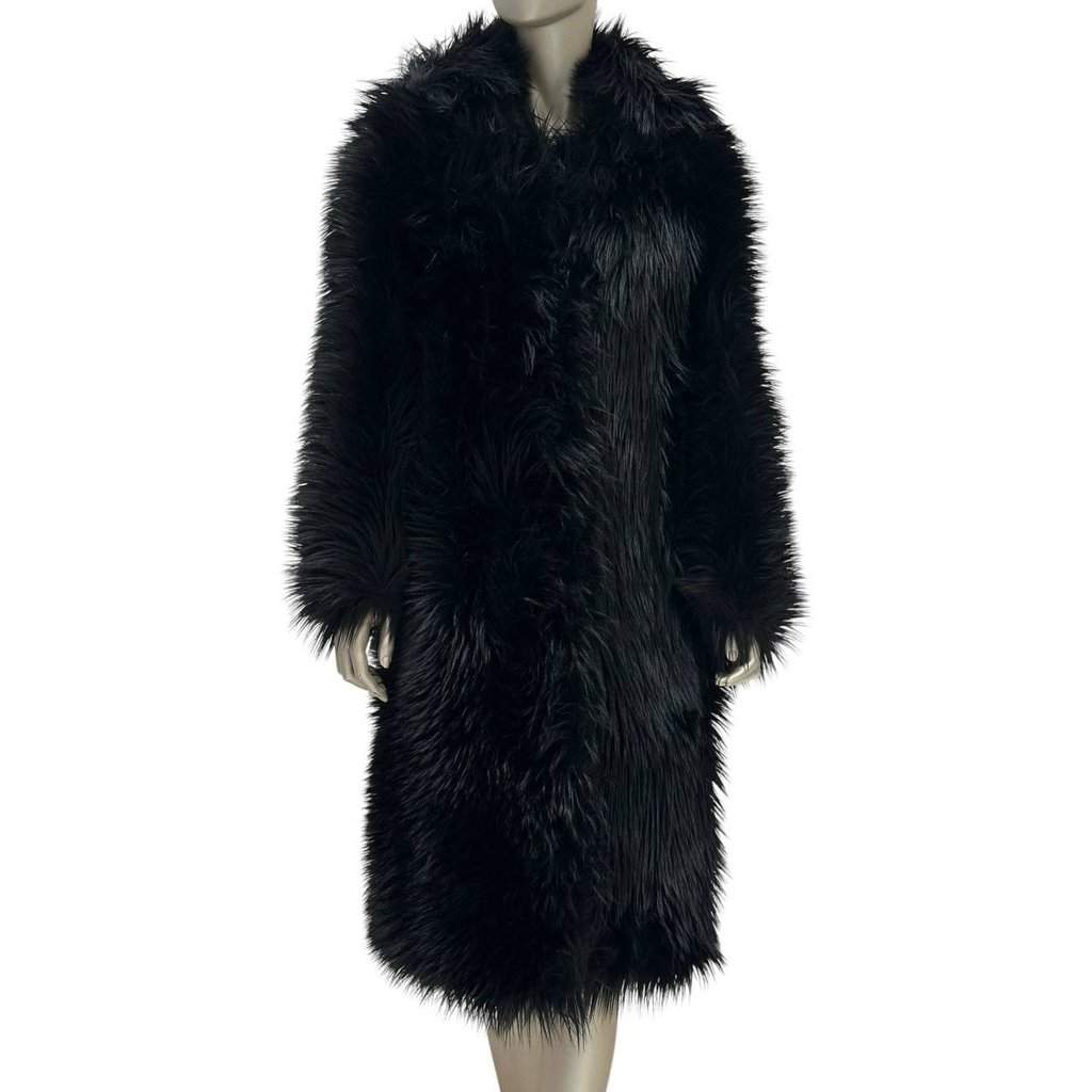 Prada Prada 2011 Black Faux Fur Coat Sz.40 pre-owned Black Good condition - Front View