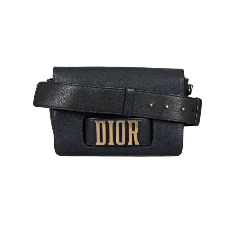 Christian Dior Christian Dior Dio(r)evolution Calfskin Shoulder Bag Pre-owned Black Leather Good condition - Front View