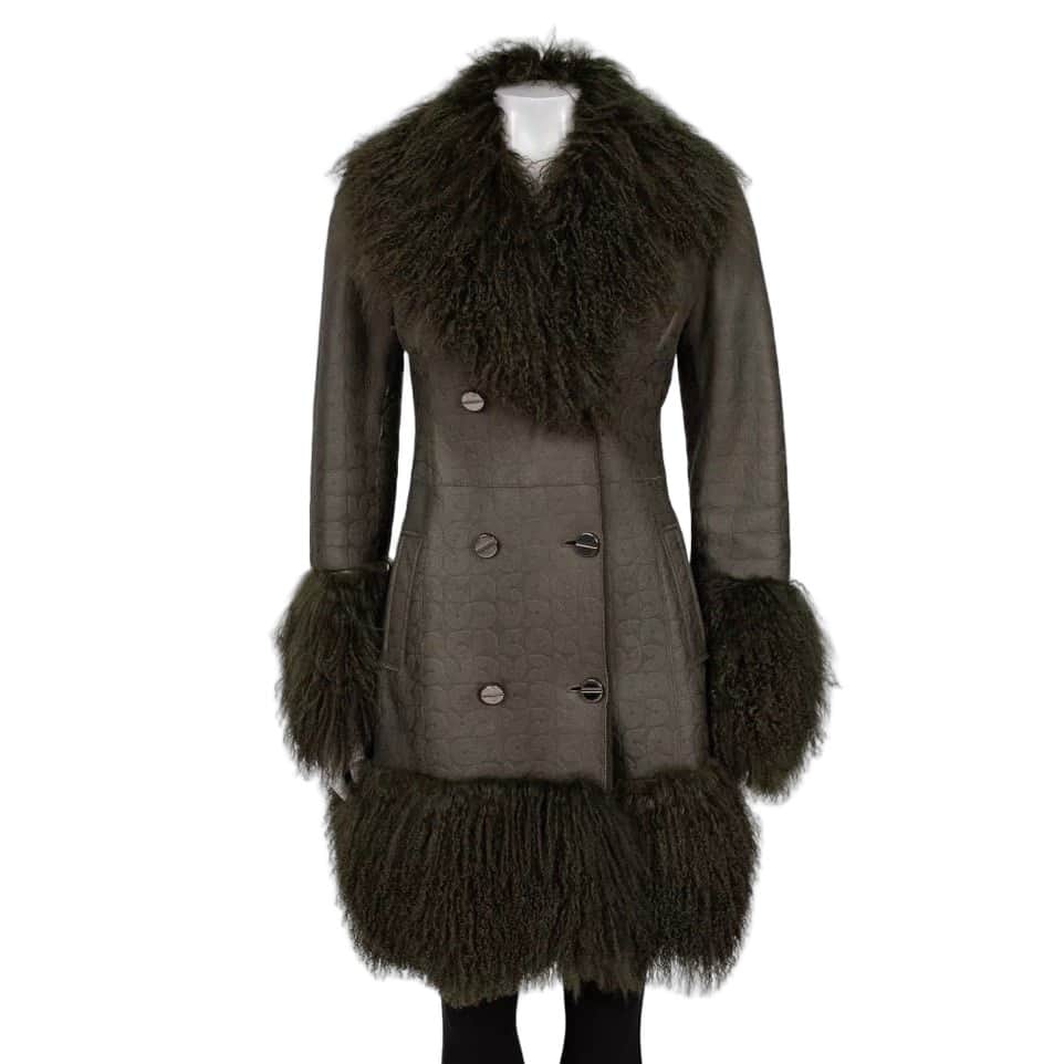 Gianfranco Ferré Ferre Green Shearling Coat IT42 Pre-owned Green Shearling Good condition - Front View