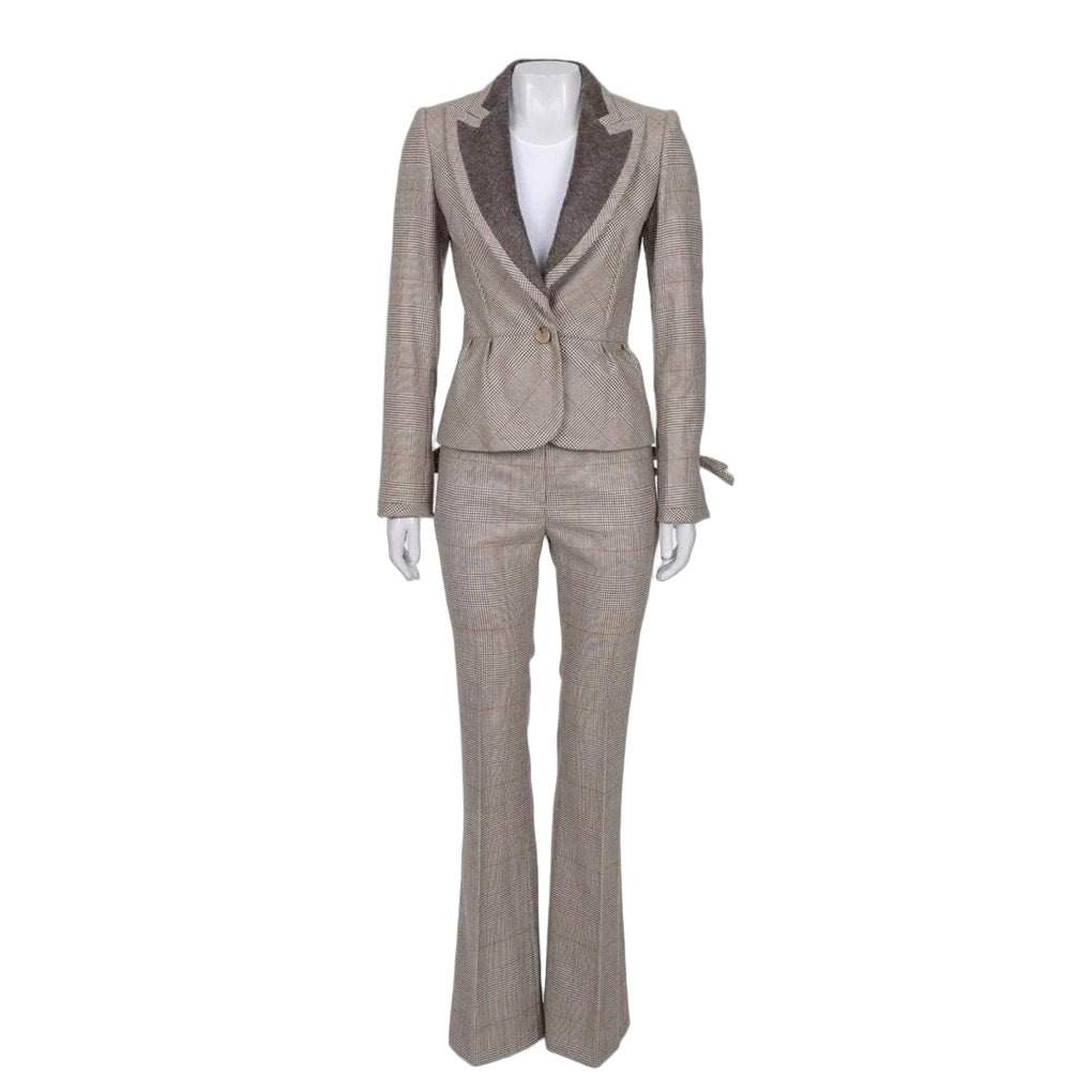 Gianfranco Ferré Gianfranco Ferre Chic Beige Wool Checked Suit - IT38/XS pre-owned Beige Wool Good condition - Front View