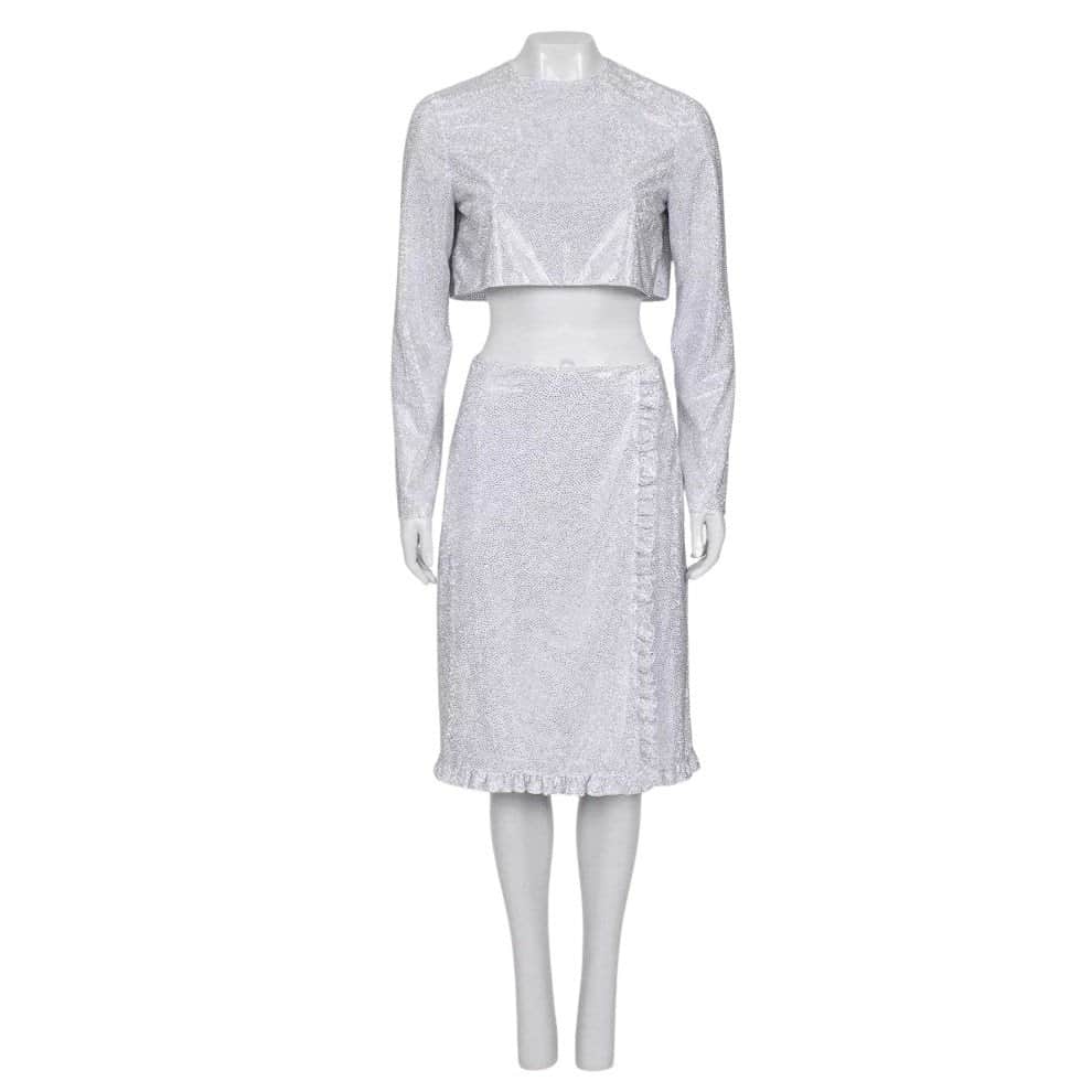 Miu Miu Miu Miu Silver Skirt Suit Sz.38 pre-owned Silver Good condition - Front View
