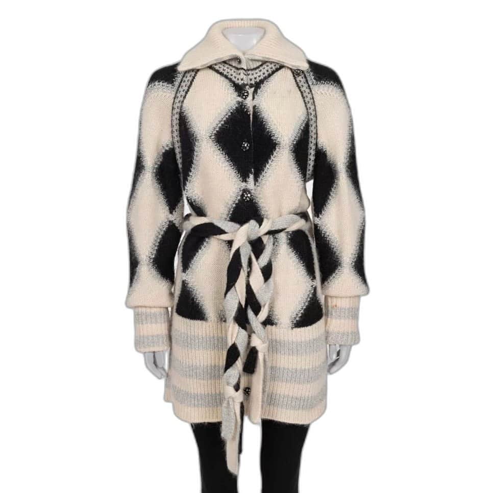 Chanel Chanel Luxury Cashmere Blend Belted Cardigan Sz 38/M Pre-owned Red Wool Good condition - Front View