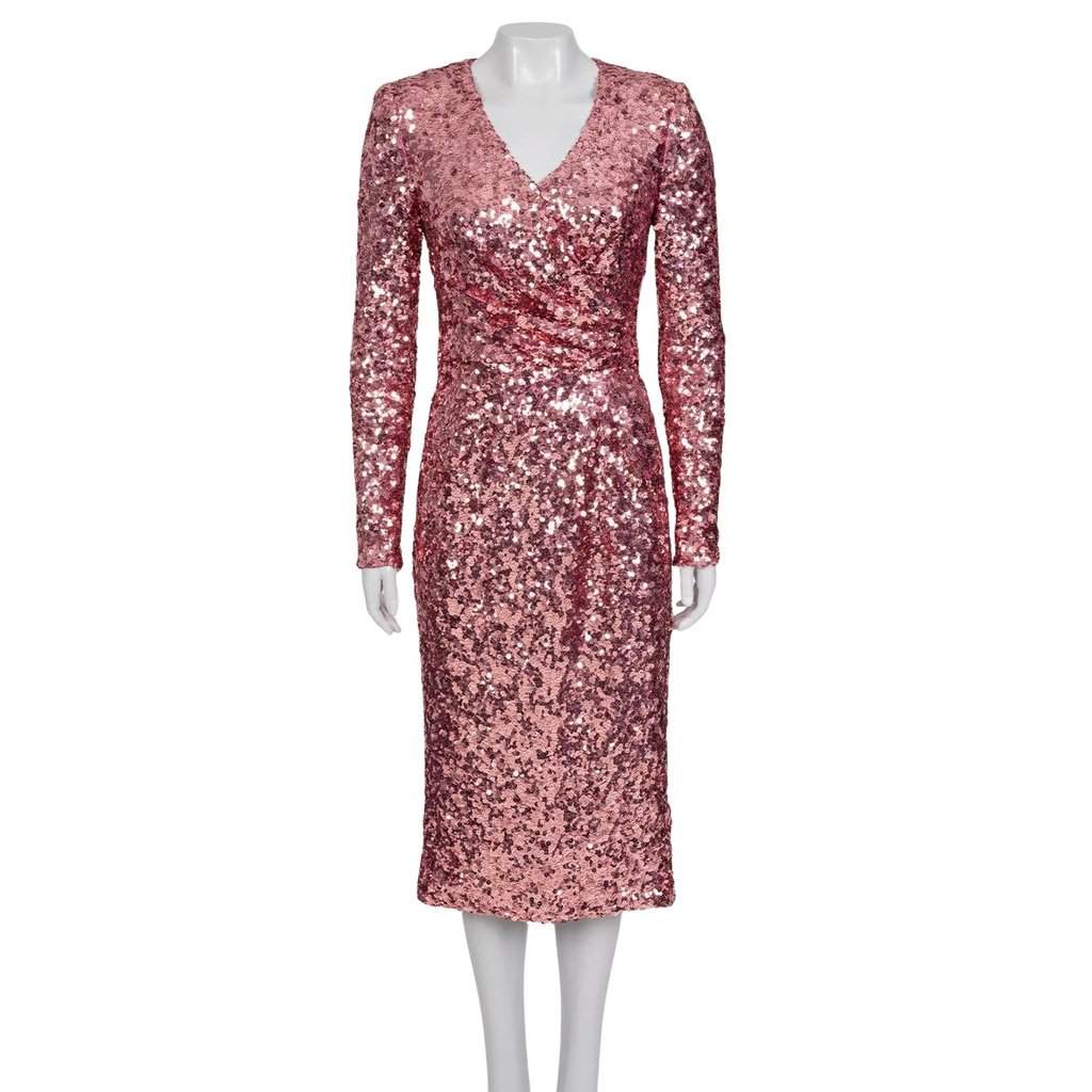 Dolce & Gabbana Dolce & Gabbana Pink Sequin Dress - Size M/IT42 Pre-owned Pink Cotton Good condition - Front View