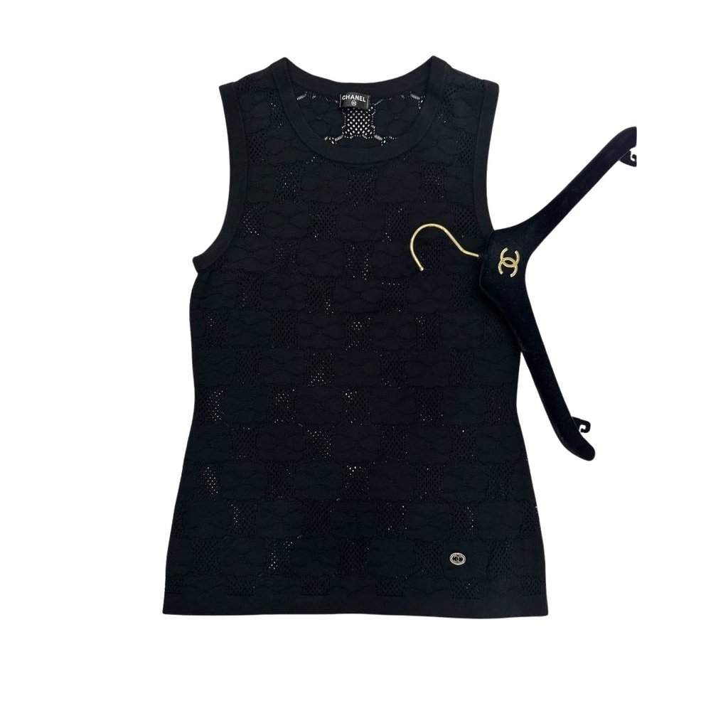 Chanel Chanel Camellia Patern Top Sz. S-M  Pre-owned Camel Lace Good condition - Front View