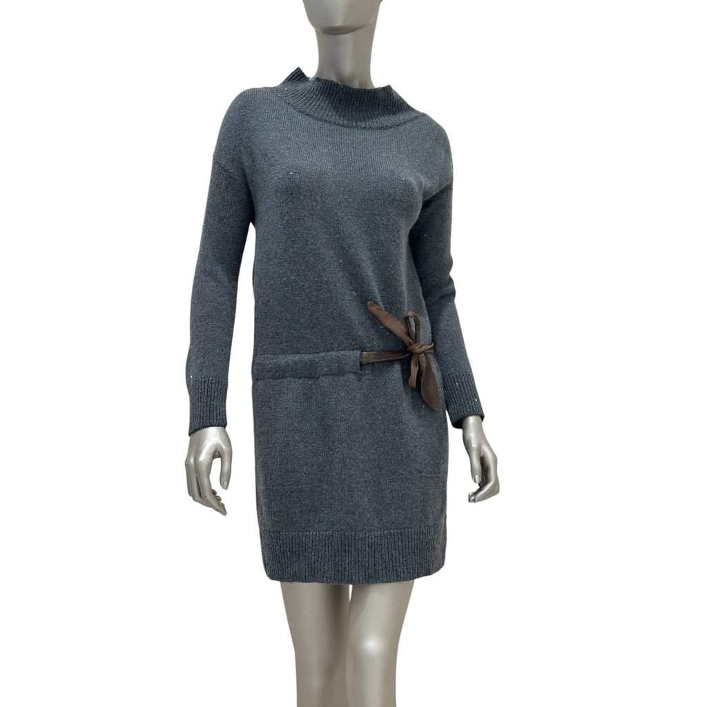 Brunello Cucinelli Brunello Cucinelli Elegant Wool Leather Belt  Dress Sz.XS/S pre-owned Green Wool Good condition - Front View
