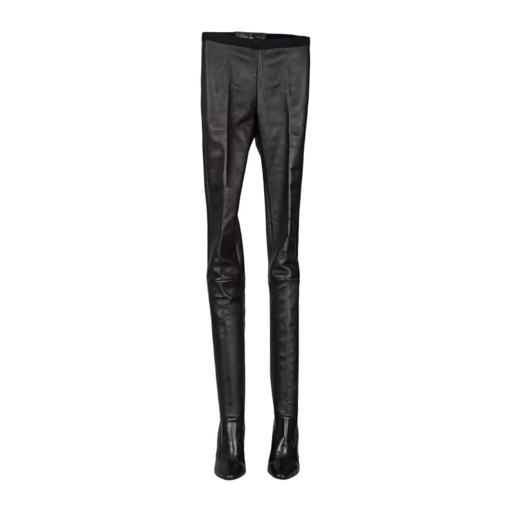 Unsigned Tamara Mellon Black Leather Knee-High Boots - Size 39 pre-owner Black Leather Good - Front View