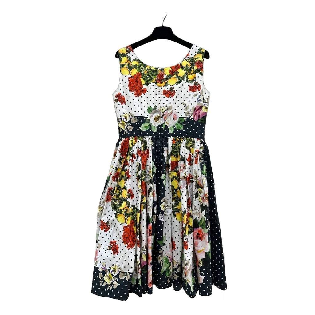Dolce & Gabbana Dolce & Gabbana Majolica Floral Summer Dress IT42 M pre-owned Navy Cotton Good condition - Front View