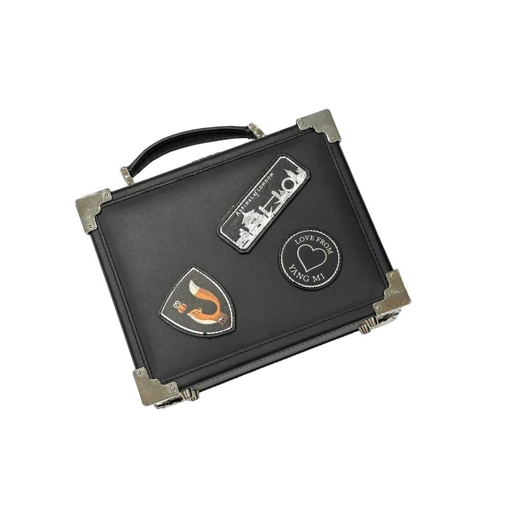 Aspinal of London Aspinal of London Black Leather Mini Trunk Bag pre-owned Black Leather Good condition - Front View