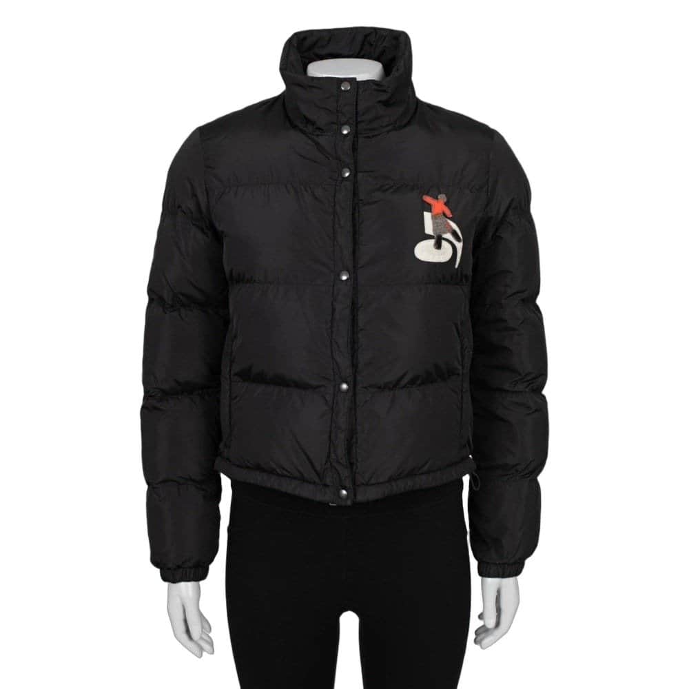 Prada Prada Black Ski Jacket with Patches M / IT42 pre-owned Black Good condition - Front View