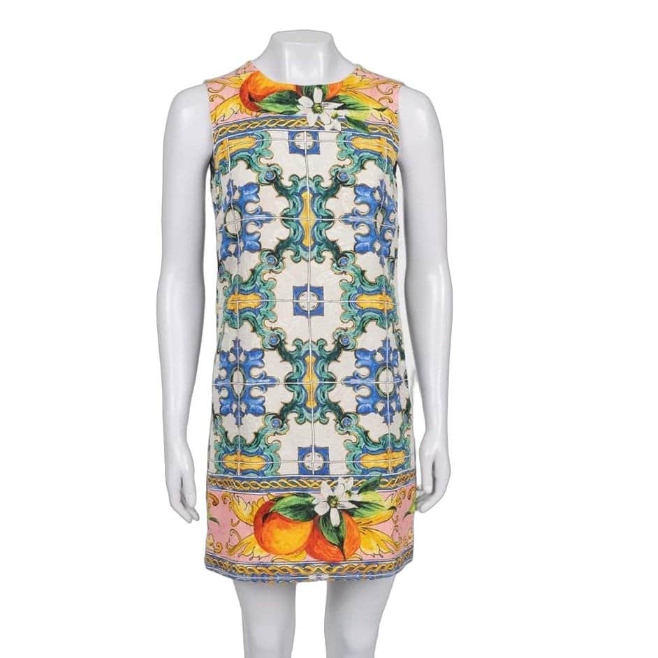 Dolce & Gabbana Dolce & Gabbana Vibrant Printed Cotton Silk Dress XXS pre-owned MultiColor Cotton Good condition - Front View