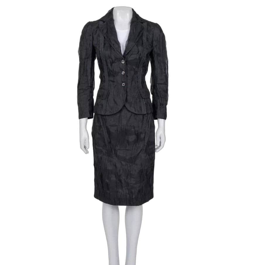 Dolce & Gabbana Dolce & Gabbana Black Silk Pleated Suit - IT40/S pre-owned Black Silk Good condition - Front View