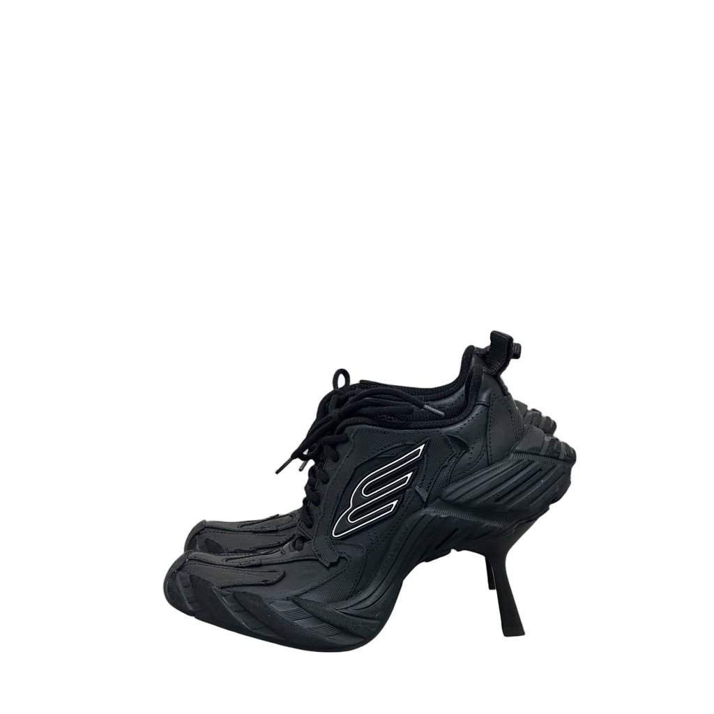 Balenciaga Balenciaga Black Monday Leather Slip-On Heels - EU 37 pre-owned Black Leather Good condition - Front View