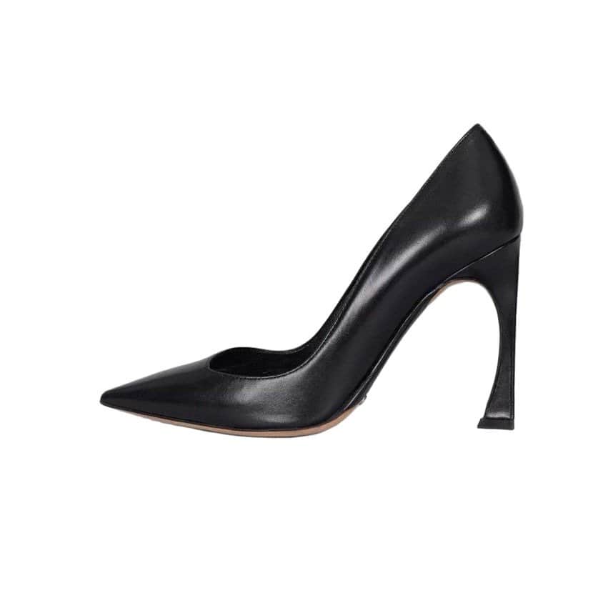 Christian Dior Christian Dior Black Leather Pointed Toe Pumps Sz.36.5 Pre-owned Black Leather Good condition - Front View