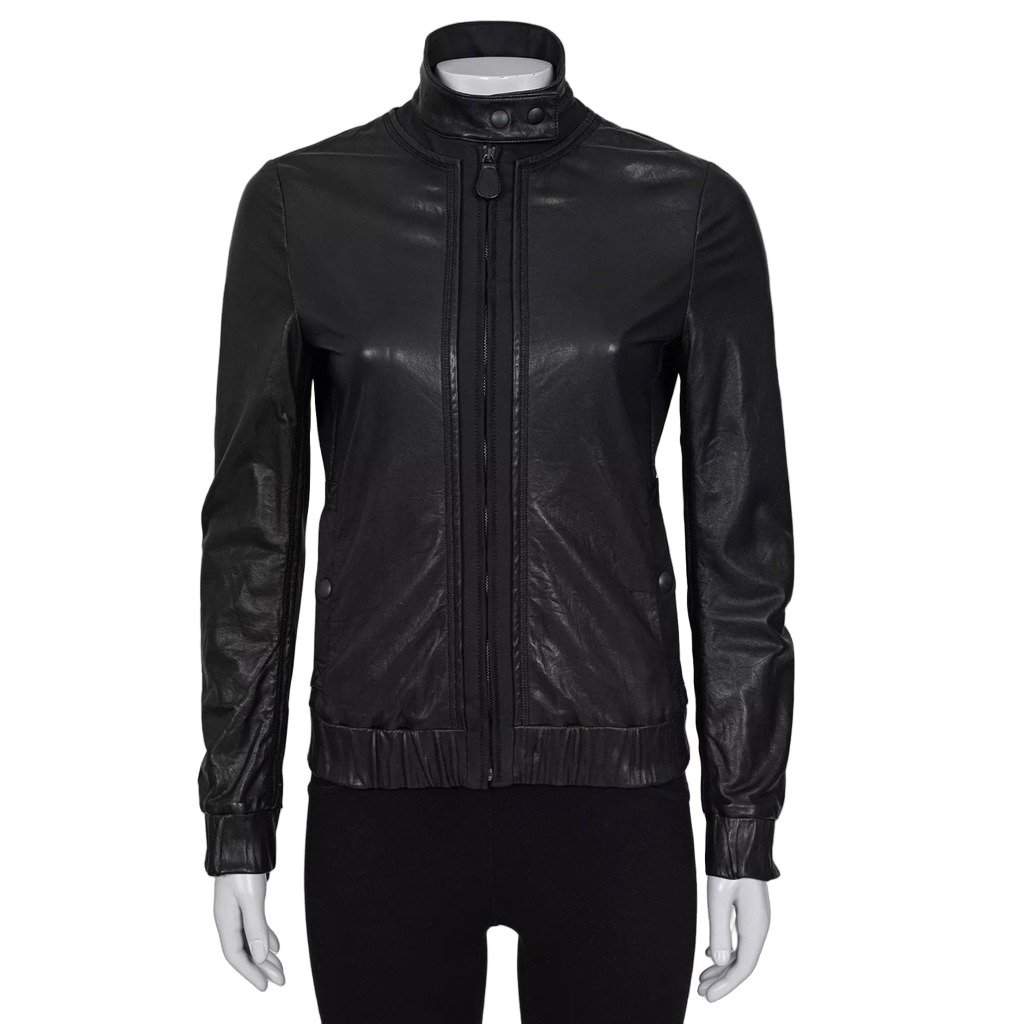 Bottega Veneta Bottega Veneta Black Leather Jacket - IT 38 / XS Pre-owned Black Leather Good condition - Front View