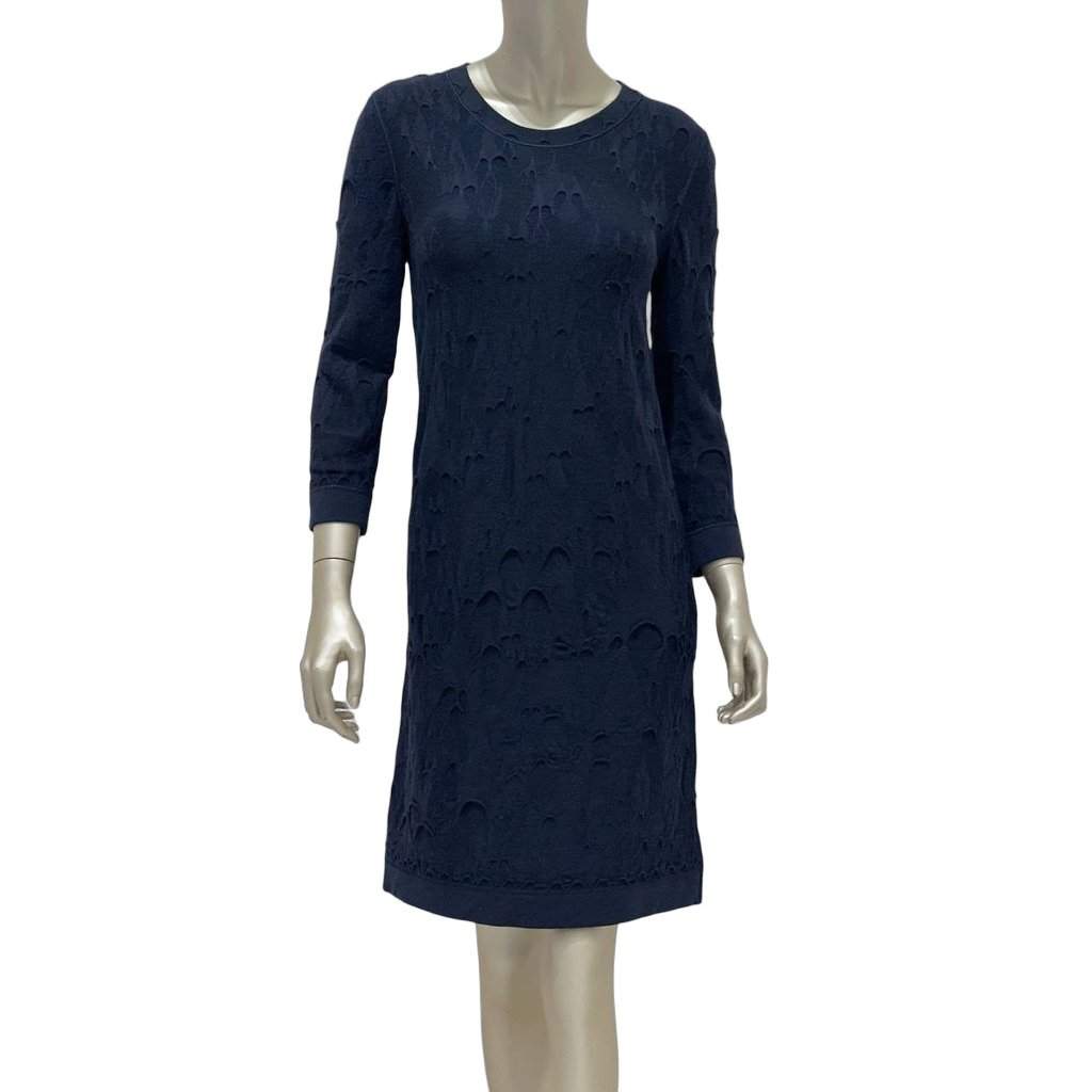 Chanel CHANEL Dark Blue Wool Dress Sz.38 pre-owned Blue Wool Good condition - Front View