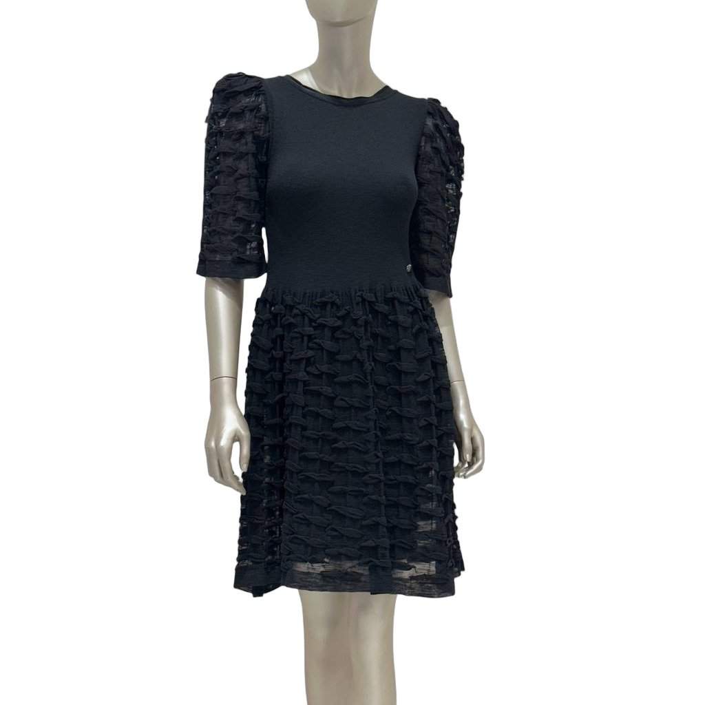 Chanel Chanel Black Cotton-Modal Dress - 2012 Collection Sz.36 pre-owned Black Cotton Good condition - Front View