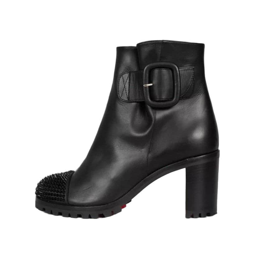 Christian Louboutin Christian Louboutin Olivia Black Leather Ankle Boots Sz.40 Pre-owned Black Leather Good condition - Front View
