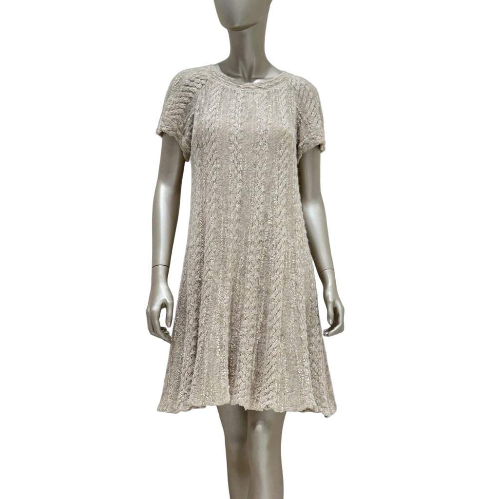 Chanel Chanel Alpaca & Linen Knit Dress - Beige Size 38 Pre-owned Beige Linen Good condition - Front View