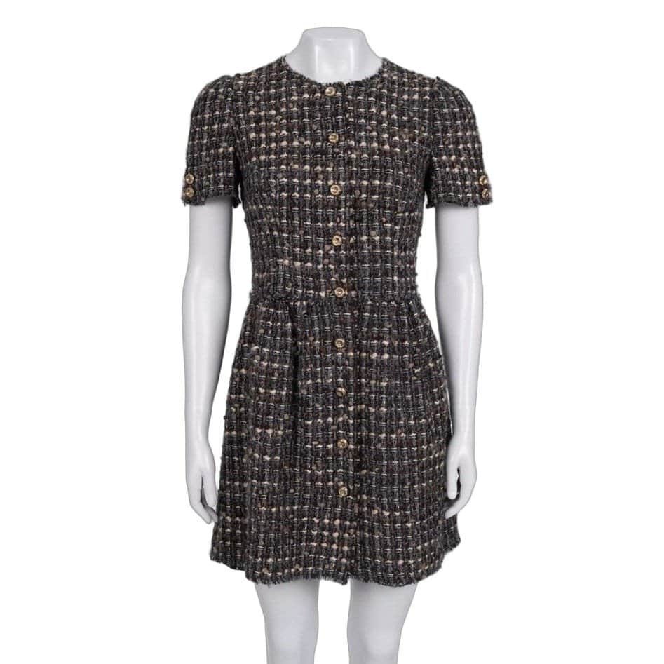 Dolce & Gabbana Dolce & Gabbana Gray Tweed Dress - Size40/ S Pre-owned Grey Tweed Good - Front View
