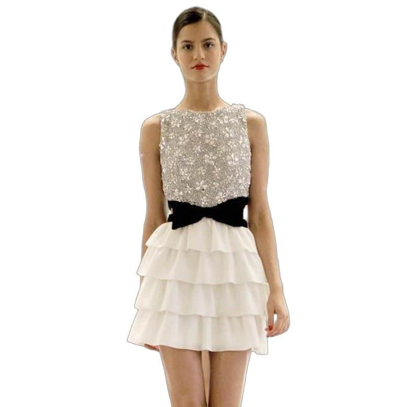 Azzaro Azzaro Sequin Bow Cocktail Mini Dress S/S 2011 Sz.38 Pre-owned Black Good - Front View