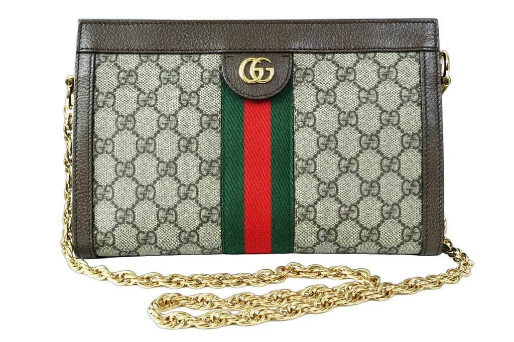 Gucci Ophidia Small Shoulder bag Brown Canvas Good - Front View