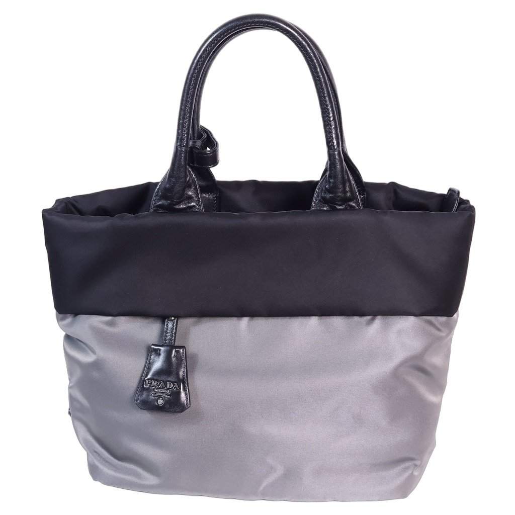 Prada B1959V Tessuto Two-Way Bag-Black/Dark Gray Black Good - Front View