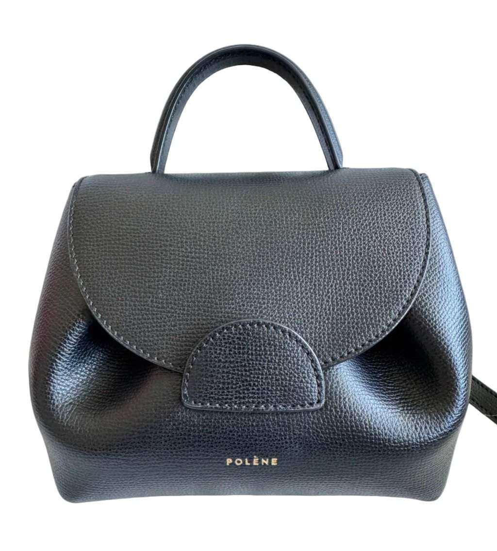 Polene Numero Un Nano Black Black Leather Good - Front View