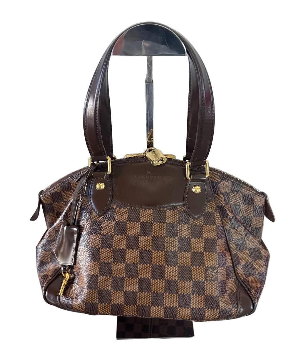 Louis Vuitton Damier Ebene Verona PM Brown Canvas Good - Front View