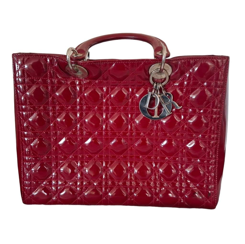 Christian Dior Lady Dior Burgundy Leather Fair - Front View