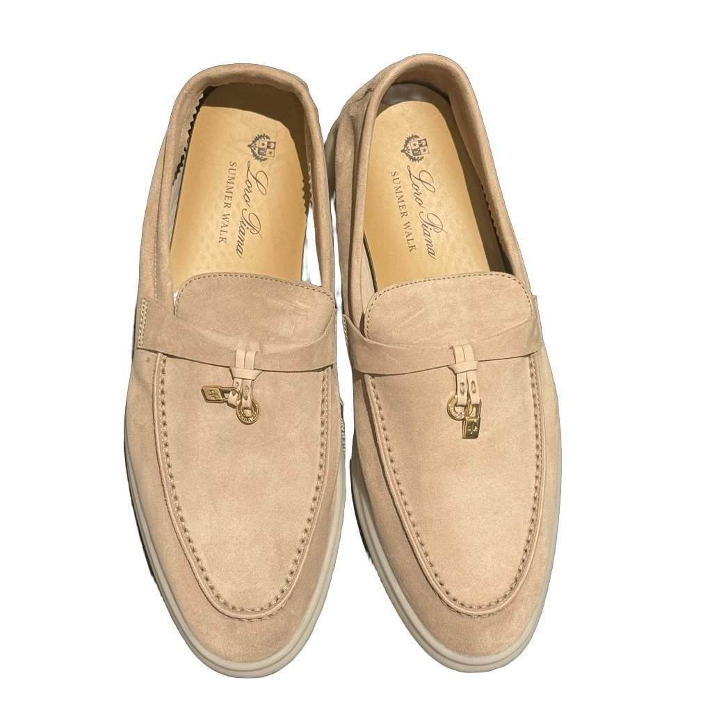 Loro Piana Brand New, Wrong Size Beige Suede Never worn - Front View