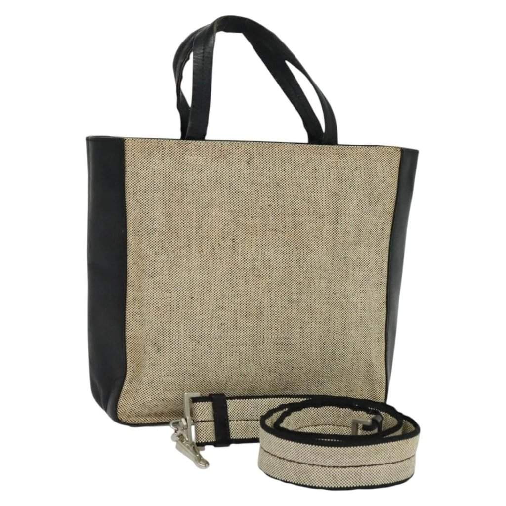 Prada Handbag Beige Canvas Good - Front View