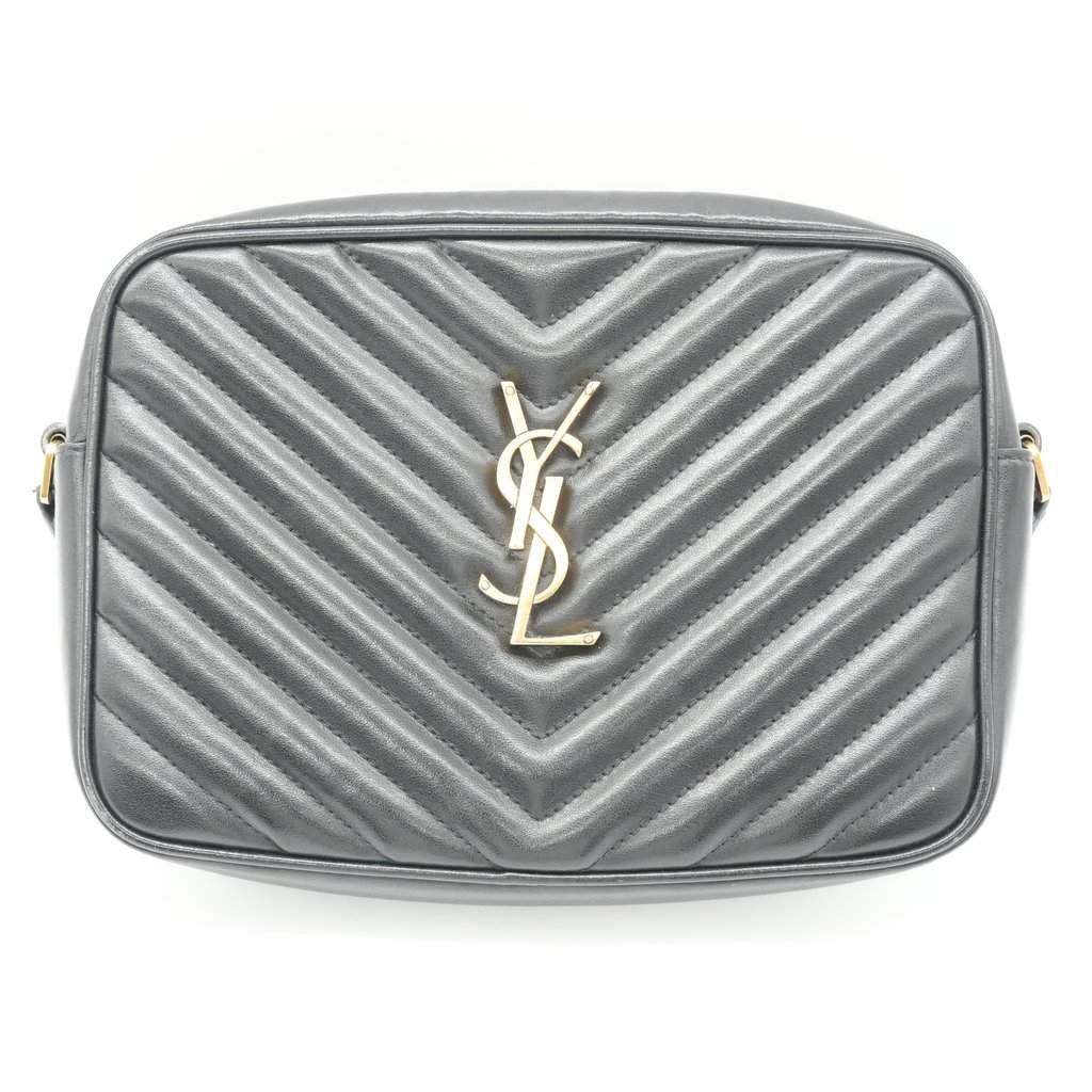 Saint Laurent Lou Camera Bag Black Leather Good - Front View