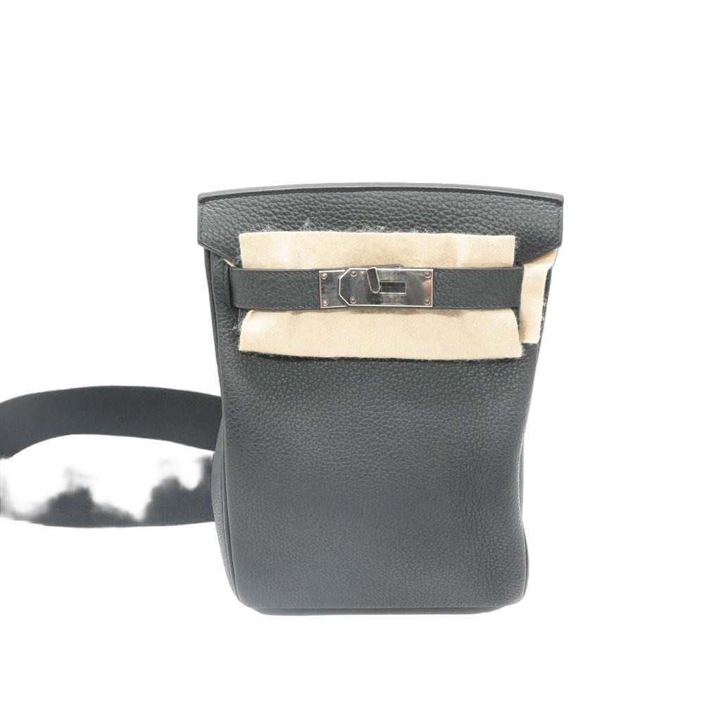 Hermès Hac A Dos Black Leather Fair - Front View