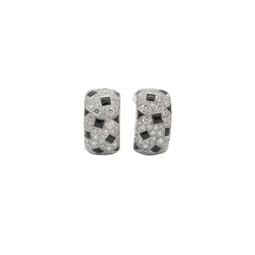Cartier Panthere De Cartier Earrings White White Gold Good - Front View