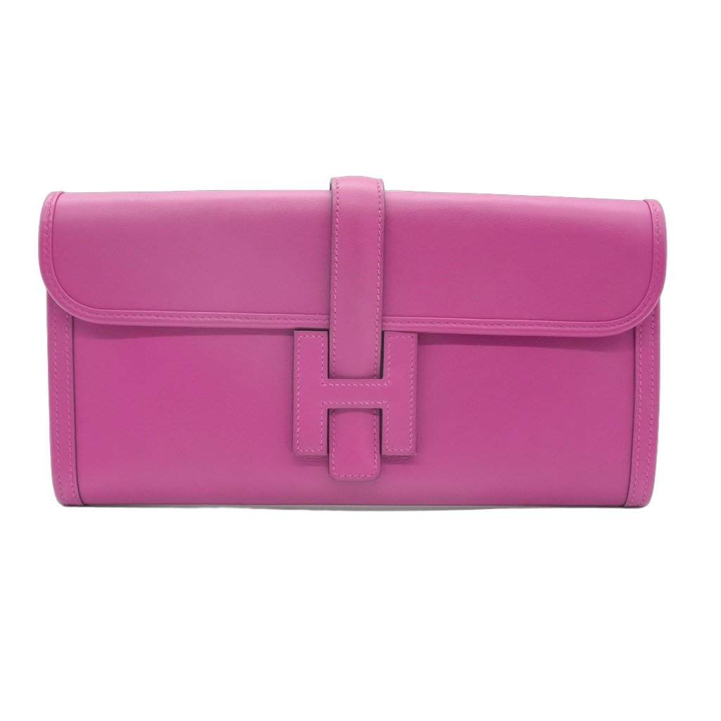Hermès Jige Elan 29 Clutch Pink Leather Fair - Front View