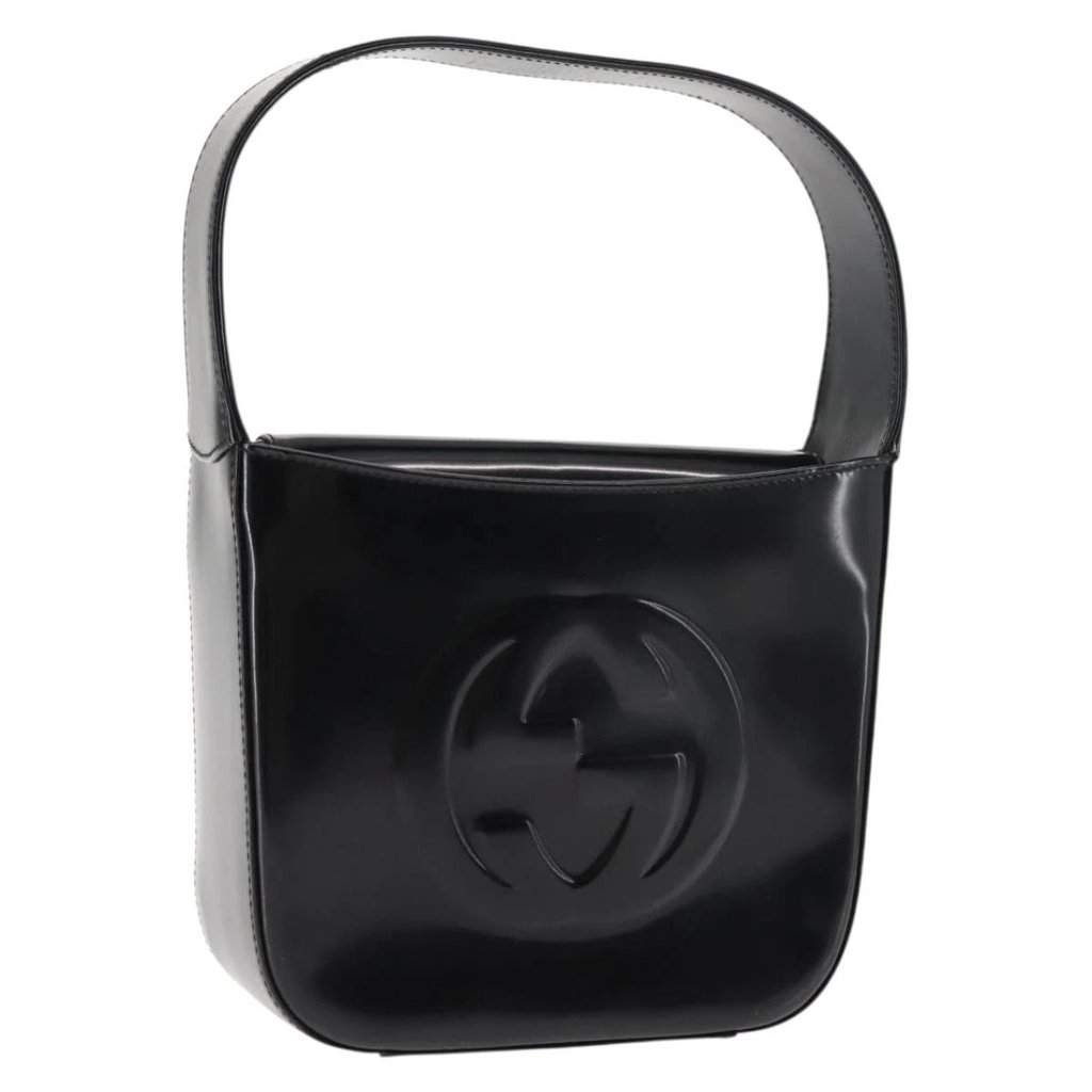 Gucci Shoulder Bag Black Leather Good - Front View