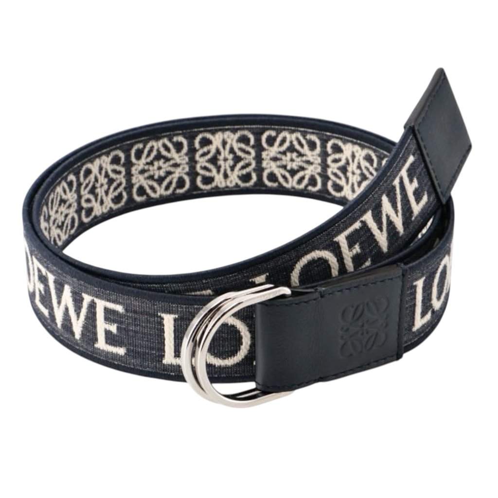 Loewe Loewe Ring D Belt Navy Canvas Never worn, with tag - Front View