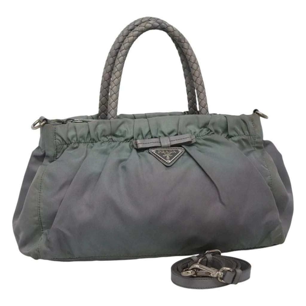 Prada Handbag Grey Good - Front View