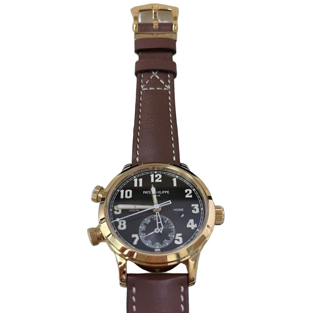 Patek Philippe Travel Time 37mm Rose Gold/ Brown Sunburst Dial 37mm Pink Never worn - Front View